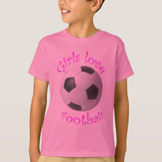 T-shirts Presentes da arte do futebol do amor das meninas