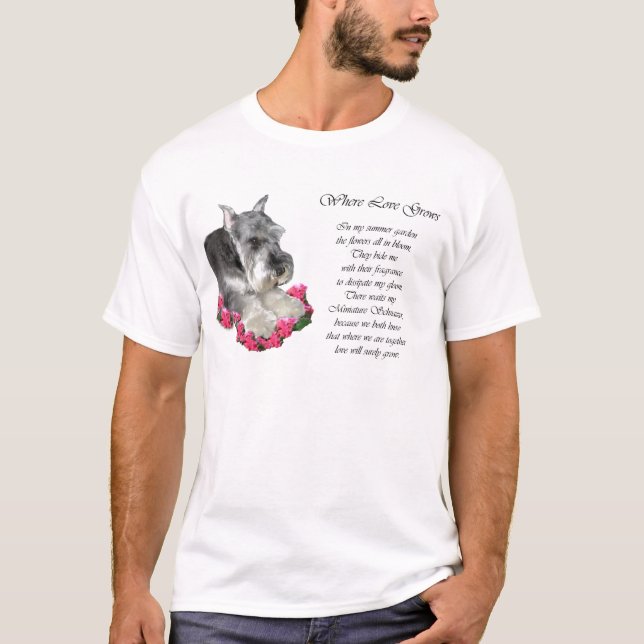 T-shirts Presentes de Arte Miniatura Schnauzer (Frente)