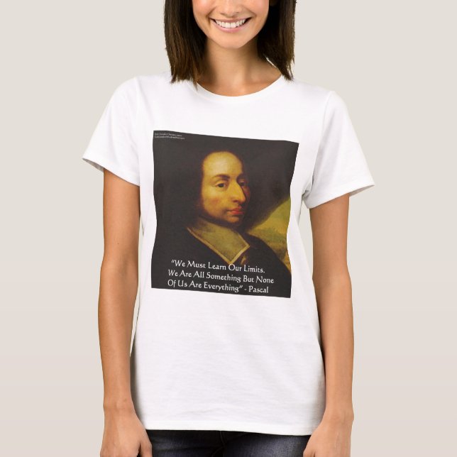 T-shirts Presentes de Citações de Sabedoria de Pascal "Apre (Frente)