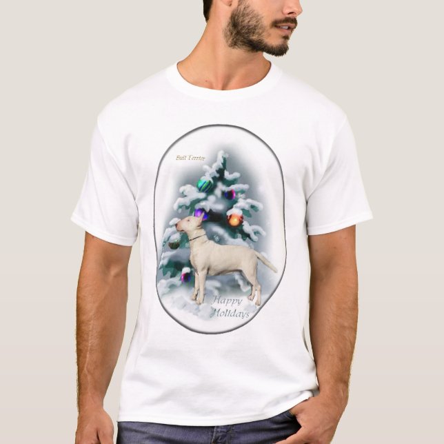 T-shirts Presentes de Natal Bull Terrier (Frente)