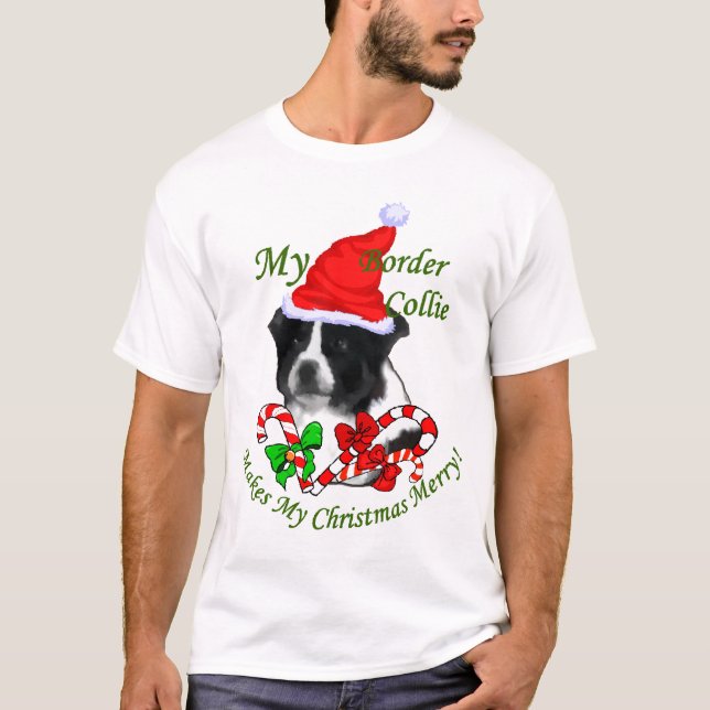 T-shirts Presentes de Natal da Border Collie (Frente)