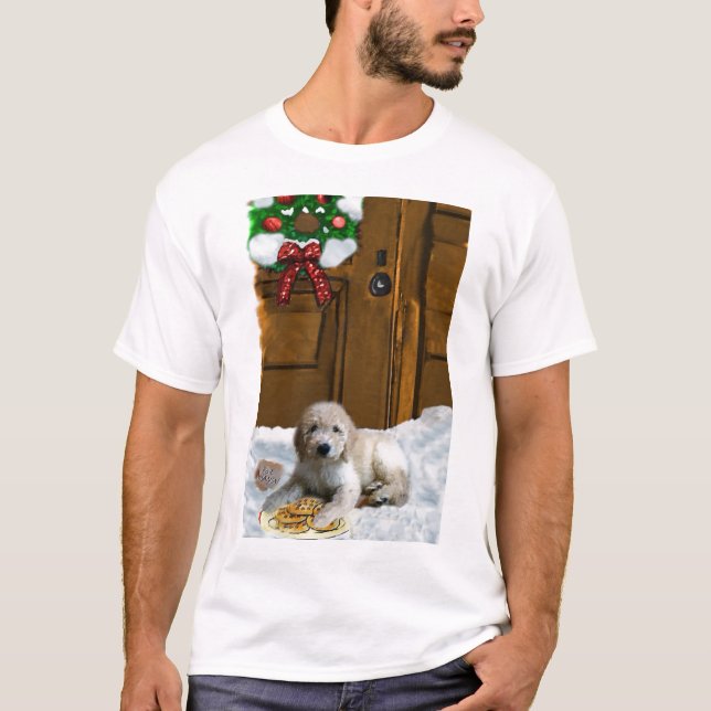 T-shirts Presentes de Natal de Goldendoodle (Frente)