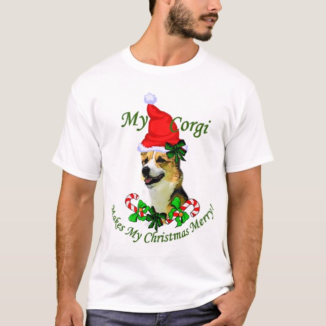 T-shirts Presentes de Natal de Pembroke Welsh Corgi (Frente)