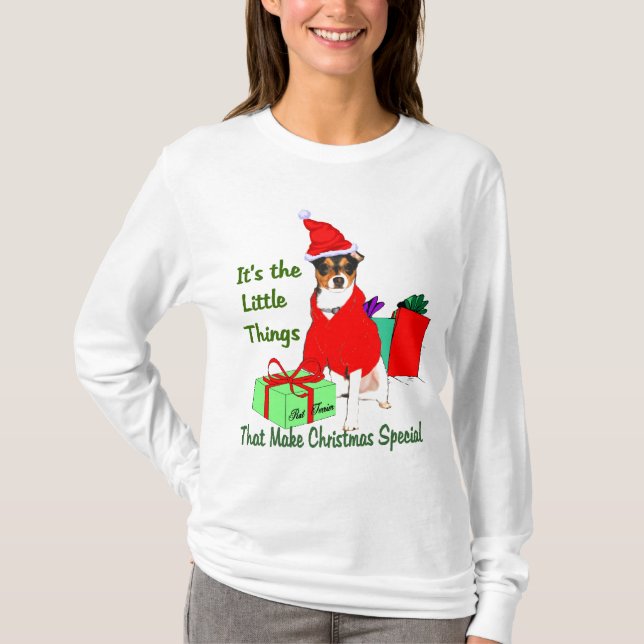 T-shirts Presentes de Natal de Rat Terrier (Frente)