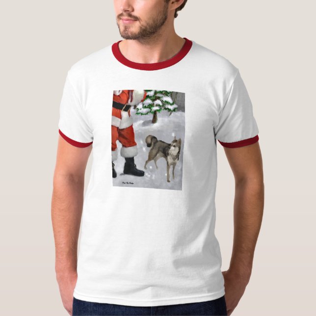 T-shirts Presentes de Natal do Alaskan Klee Kai (Frente)