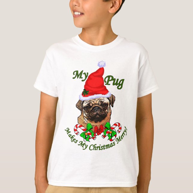 T-shirts Presentes de Natal dos Pug Amantes (Frente)