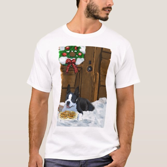 T-shirts Presentes de Natal em Boston Terrier (Frente)