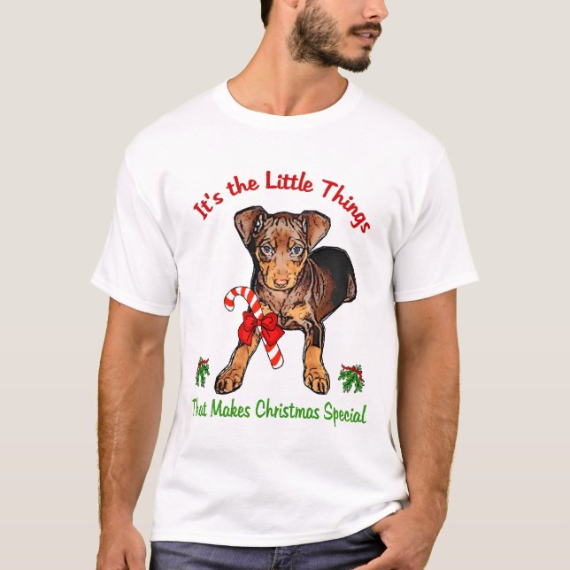 T-shirts Presentes de Natal Miniatura Pinscher (Frente)