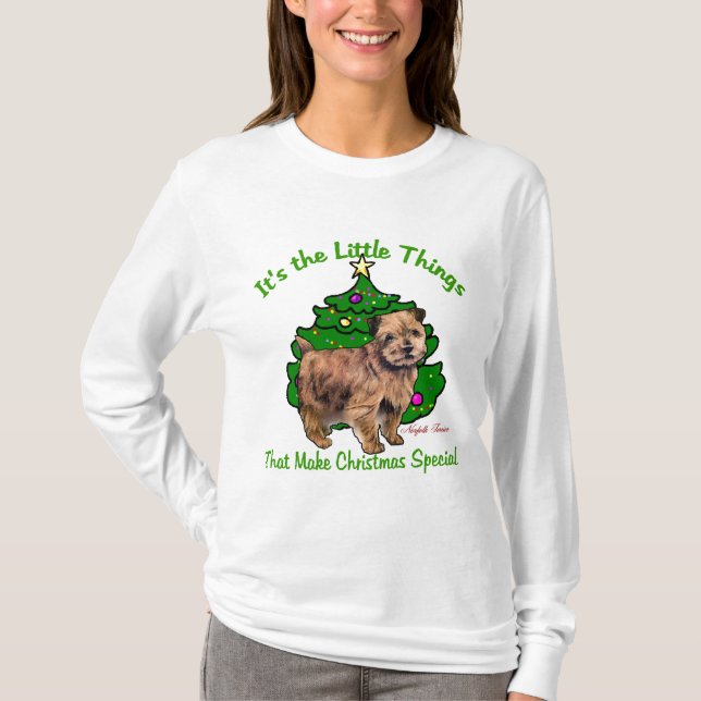 T-shirts Presentes de Natal Norfolk Terrier (Frente)