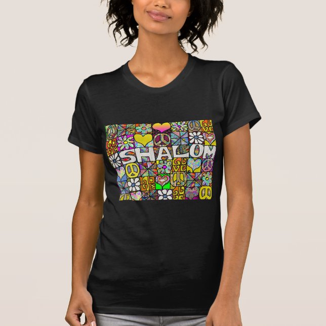 T-shirts Presentes de Roupa de LOVE Psicodélico com Shalom  (Frente)