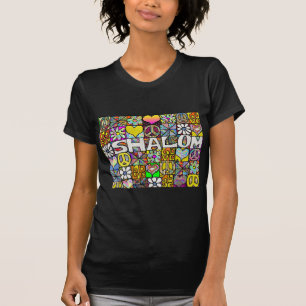 T-shirts Presentes de Roupas Retro 60s Psicodélico Shalom L