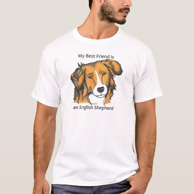T-shirts Presentes ingleses do pastor - sable (Frente)