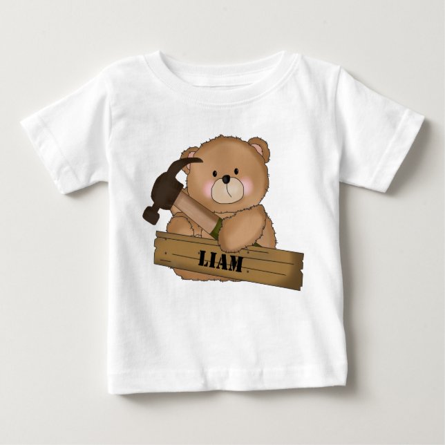 T-shirts Presentes personalizados do Urso do Construtor Lia (Frente)