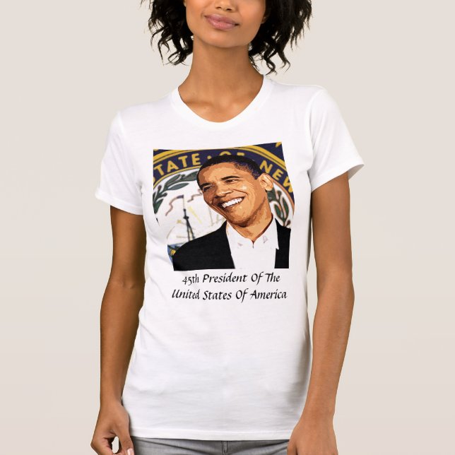T-shirts Presidente dos Estados Unidos de Obama 45Th (Frente)