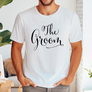 T-shirts Preta Casamento com roteiro moderno do noivo