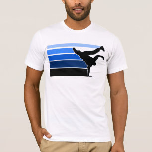 T-shirts Preto azul do inclinação de BBOY