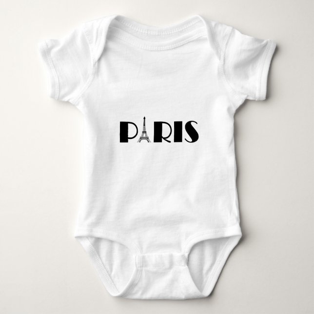 T-shirts Preto & branco de Paris da torre Eiffel (Frente)