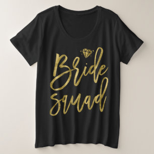 T-shirts Preto Brilhante Esquadrão Brilhante Dourado de Tam