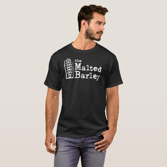 T-shirts Preto da cevada (Frente Completa)