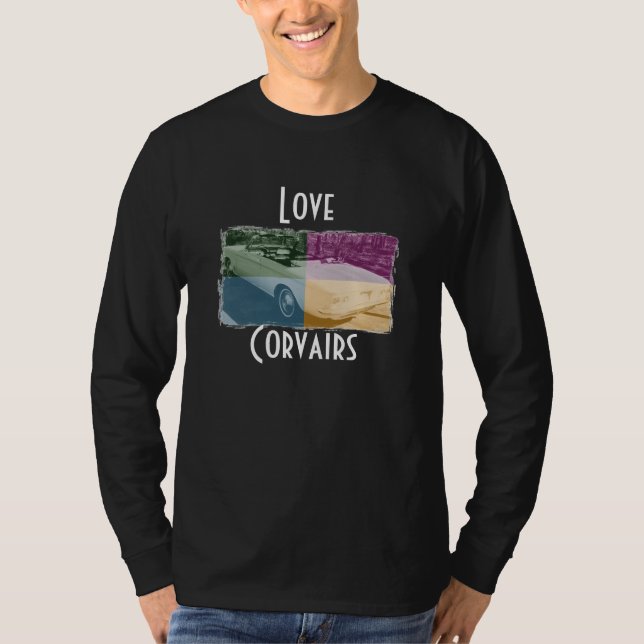 T-shirts Preto de Corvairs do amor (Frente)