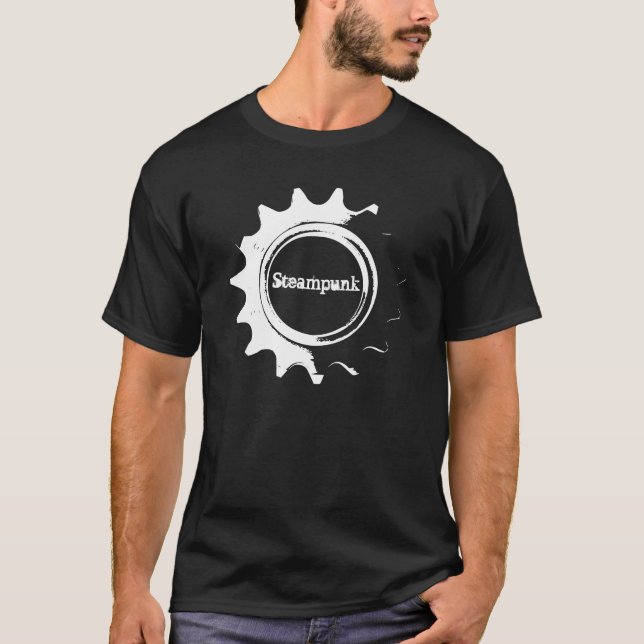 T-shirts Preto de Steampunk (Frente)