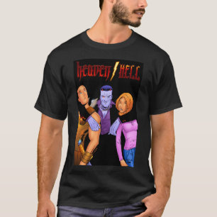 T-shirts preto do "trio" de heaven/HELL
