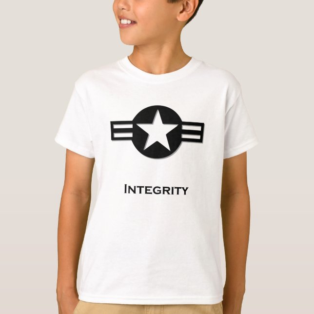 T-shirts preto Integridade EUA (Frente)