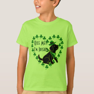 T-shirts Preto Labrador do dia de St Patrick