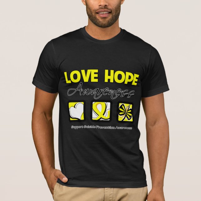 T-shirts Prevenção do suicídio da consciência da esperança (Frente)