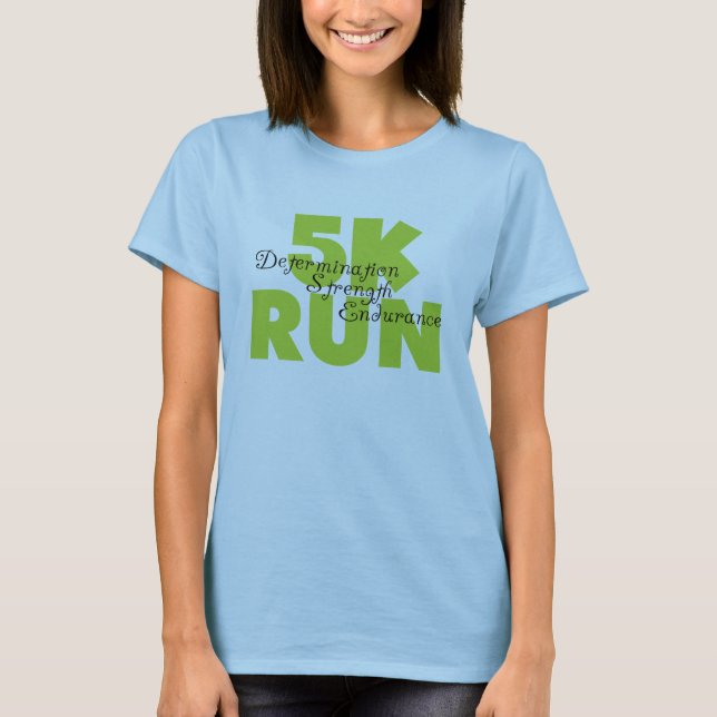 T-shirts Primavera Verde 5K Executar (Frente)