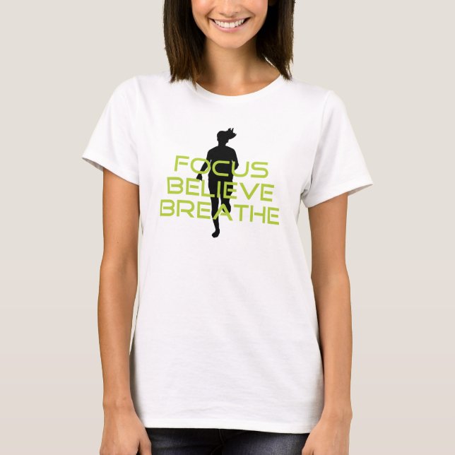T-shirts Primavera Verde Foco Acredite em Breathe (Frente)