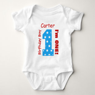 T-shirts primeiro aniversario Boy STARS 1 ano Nome personal