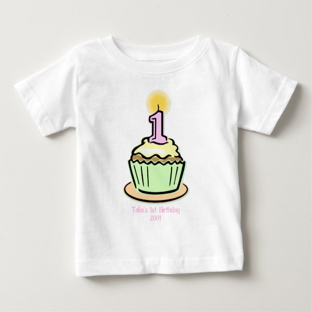 T-shirts Primeiro aniversario - cupcake (Frente)