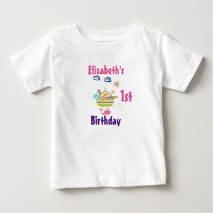 T-shirts Primeiro aniversário da arca animal bonito do