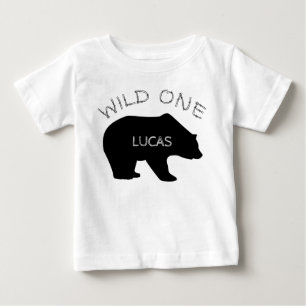 T-shirts Primeiro aniversario de Floresta de Um Urso Selvag
