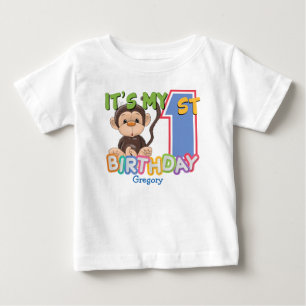 T-shirts Primeiro aniversario de macaco bonito
