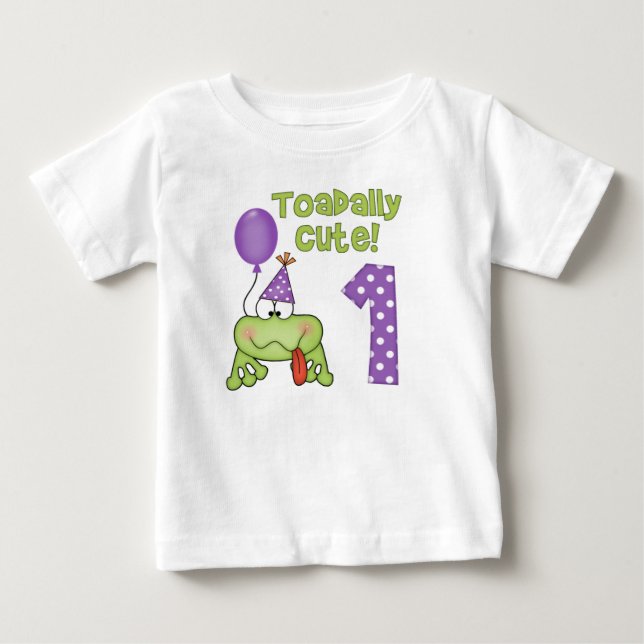 T-shirts Primeiro aniversario de Sapo bonito (Frente)