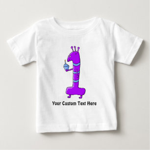 T-shirts Primeiro aniversario. Desenhos animados no roxo