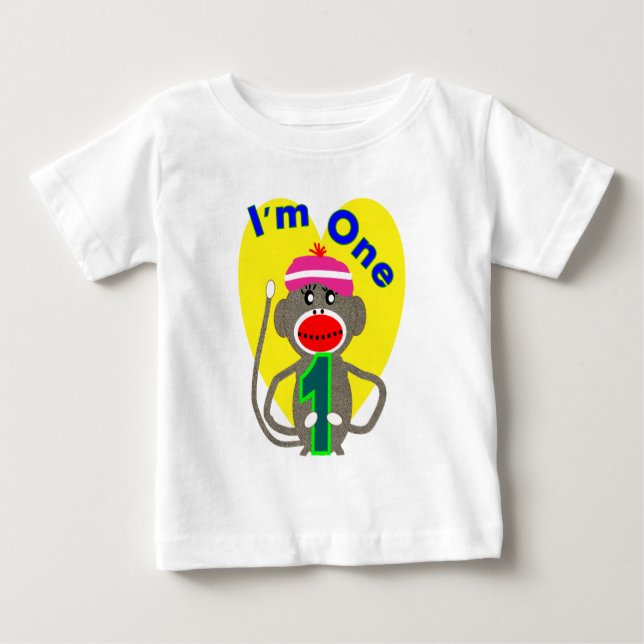 T-shirts Primeiro aniversário do bebê "eu sou um" design do (Frente)