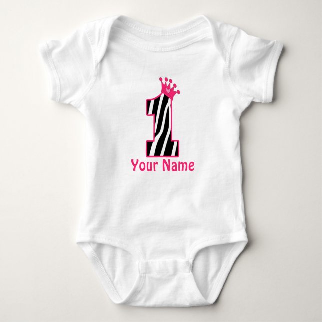T-shirts primeiro aniversario Princesa Zebra (Frente)