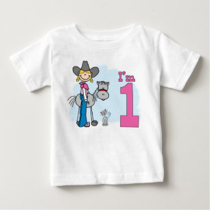 T-shirts Primeiro aniversario Stick Cowgirl