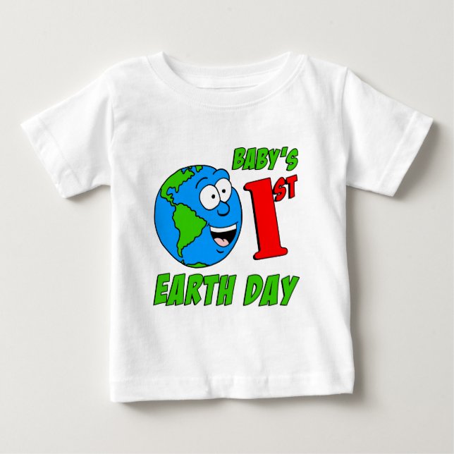 T-shirts Primeiro Dia da Terra do Bebê (Frente)