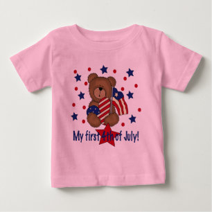 T-shirts Primeiro quarto do urso patriótico de julho