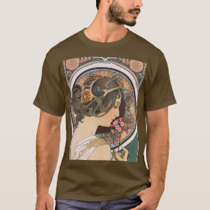 T-shirts Primrose por Mucha - Vintage Floral Art Nouveau