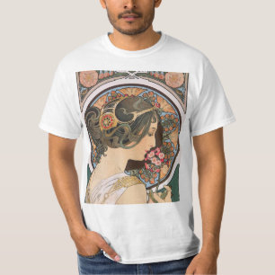 T-shirts Primrose por Mucha - Vintage Floral Art Nouveau