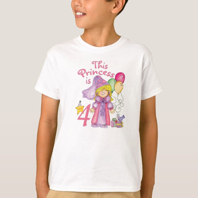 T-shirts Princesa 4º Aniversário (Frente)