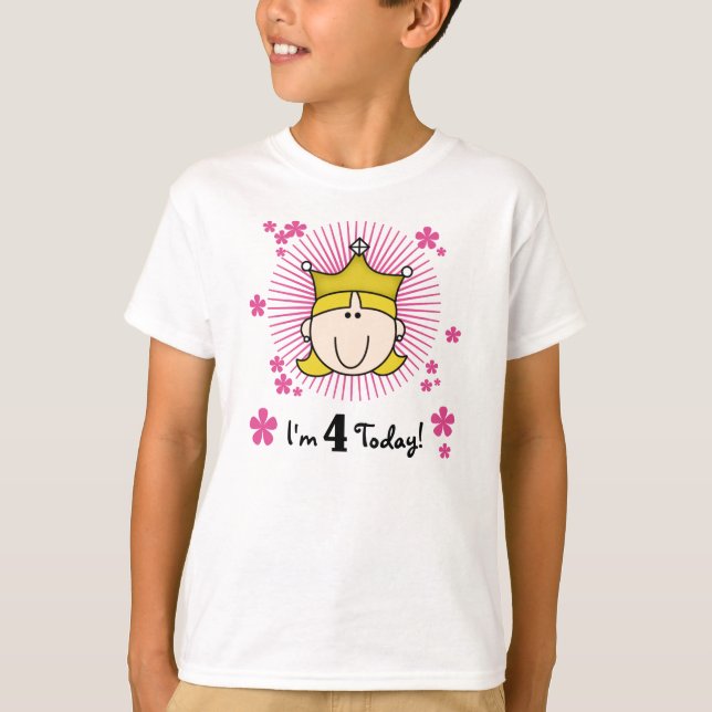 T-shirts Princesa 4o aniversário (Frente)