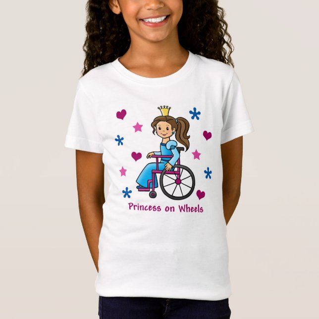 T-shirts Princesa da cadeira de rodas (Frente)