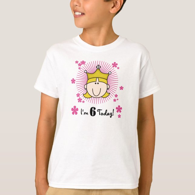 T-shirts Princesa loura 6o aniversário (Frente)