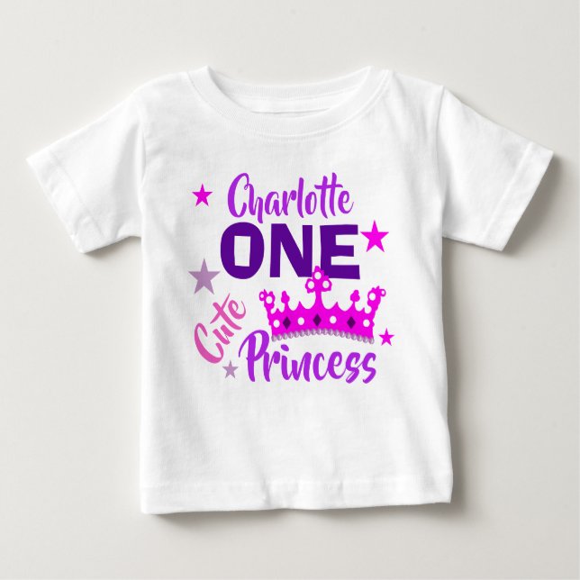 T-shirts Princesas primeiros aniversarios Bonitas Personali (Frente)
